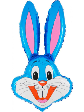 Balon foliowy królik głowa niebieski
