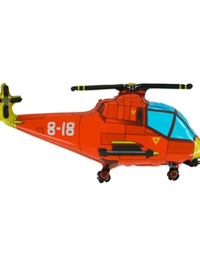 Balon foliowy helikopter czerwony
