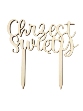 Topper drewniany Chrzest święty