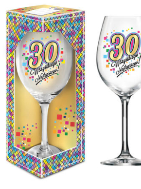 Kieliszek do wina XL 30 Wszystkiego najlepszego Mozaika