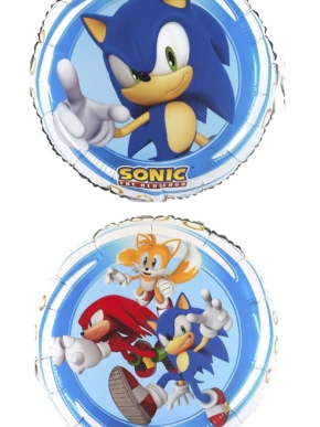 Okrągły balon foliowy z Sonic
