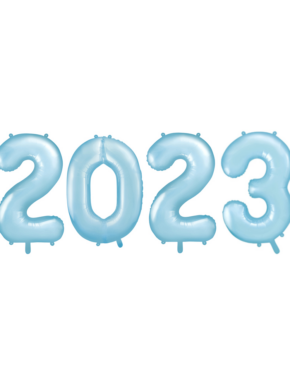 Balon foliowy cyfry 2023 błękitne
