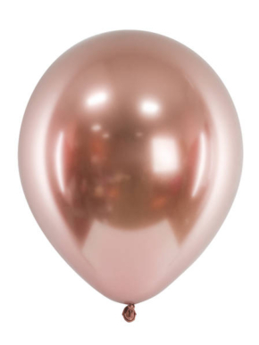 Balon lateksowy Glossy Chromowany różowe złoto (rose gold)