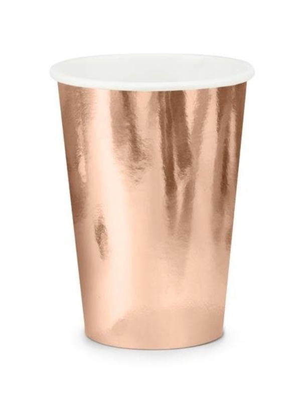 Kubki papierowe rose gold