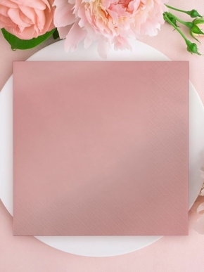 Serwetki różowo złote z połyskiem