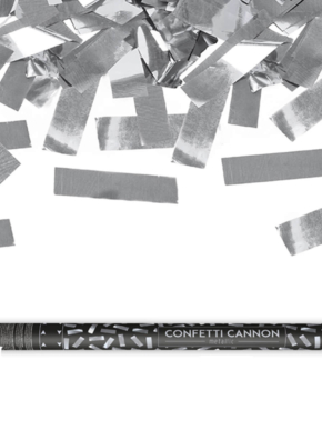 Tuba strzelająca konfetti srebrne