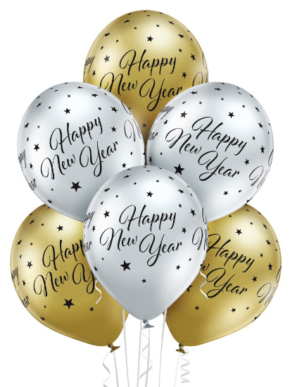 Balony lateksowe glossy Happy New Year