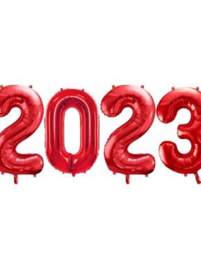 Balon foliowy cyfry 2023 czerwone