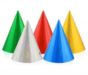 Czapeczki papierowe holograficzne 6 szt
