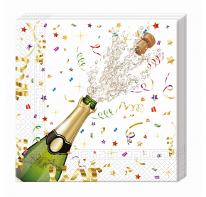 Serwetki z nadrukiem szampana