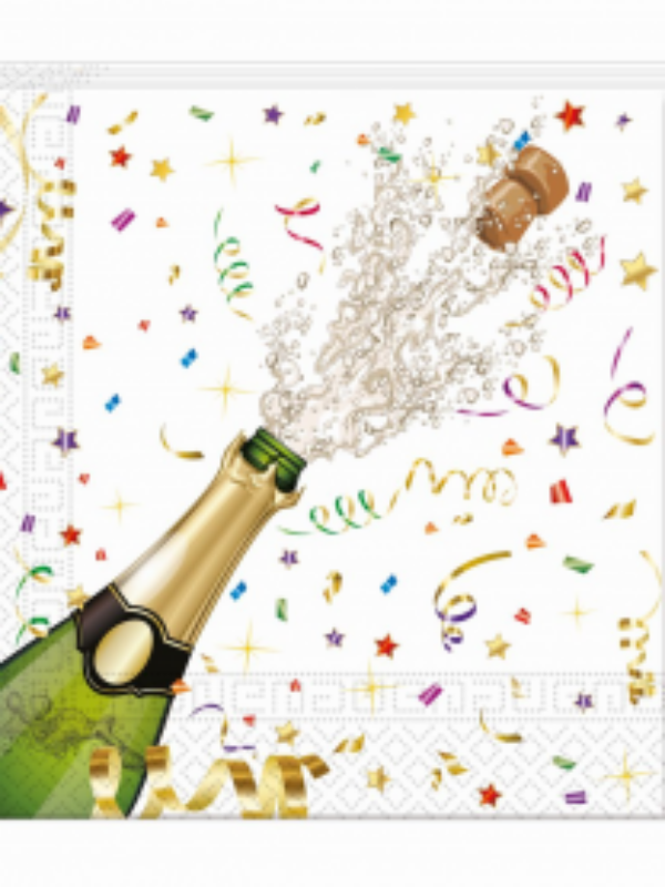 serwetki butelka szampana