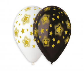 Balony lateksowe w cieniowane złote gwiazdki