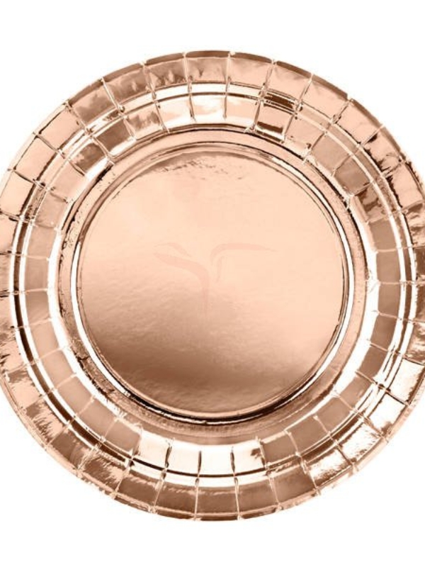 talerzyki papierowe rose gold 6x 18 cm