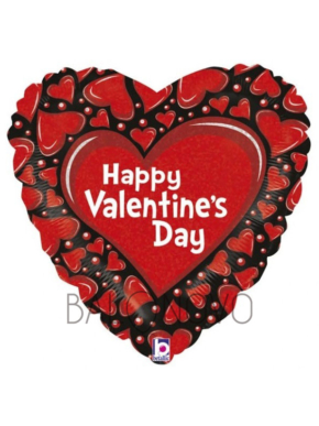 Balon foliowy serce czerwone Happy Valentine's Day