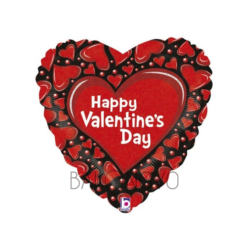 Balon foliowy serce czerwone Happy Valentine's Day