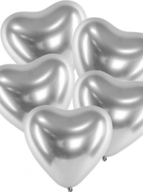 balon lateksowy serce srebrny Glossy