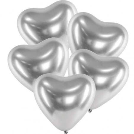 balon lateksowy serce srebrny Glossy