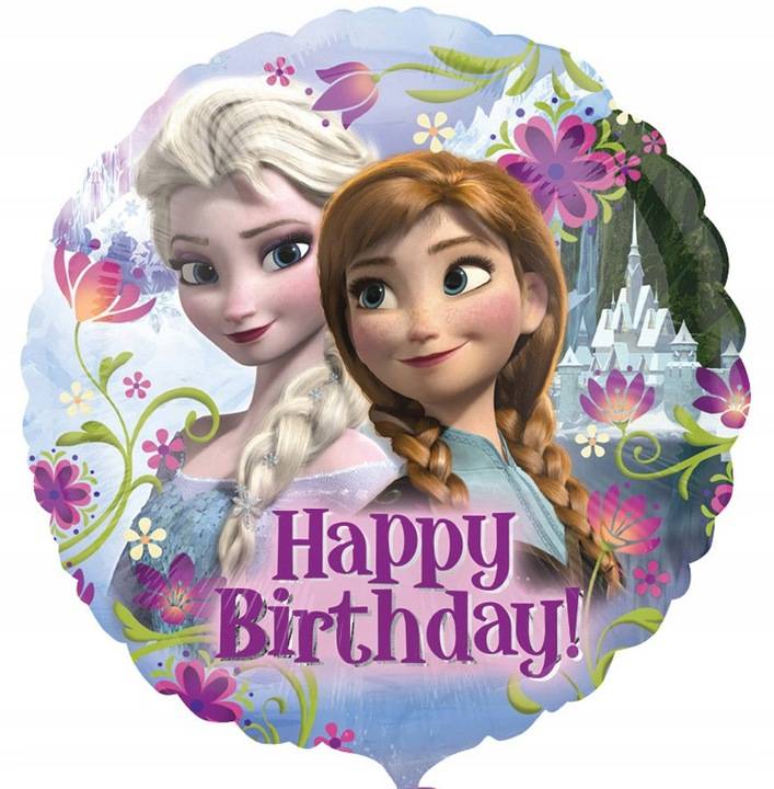 balon foliowy Kraina Lodu Happy Birthday