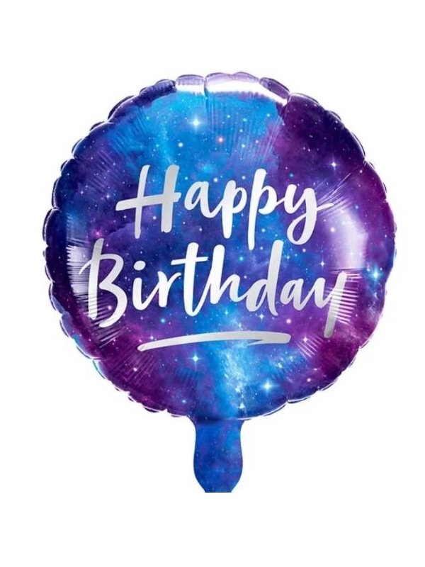 Balon-foliowy-Happy-Birthday- fioletowo-niebiesko-różowy