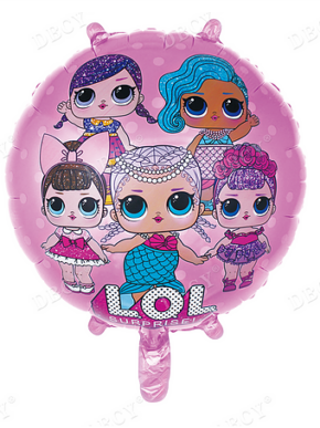balon foliowy różowy okrągły LOL Surprise!