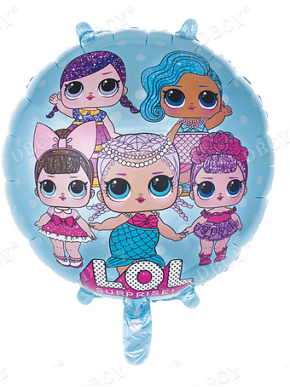 balon foliowy okrągły niebieski LOL Surprise!