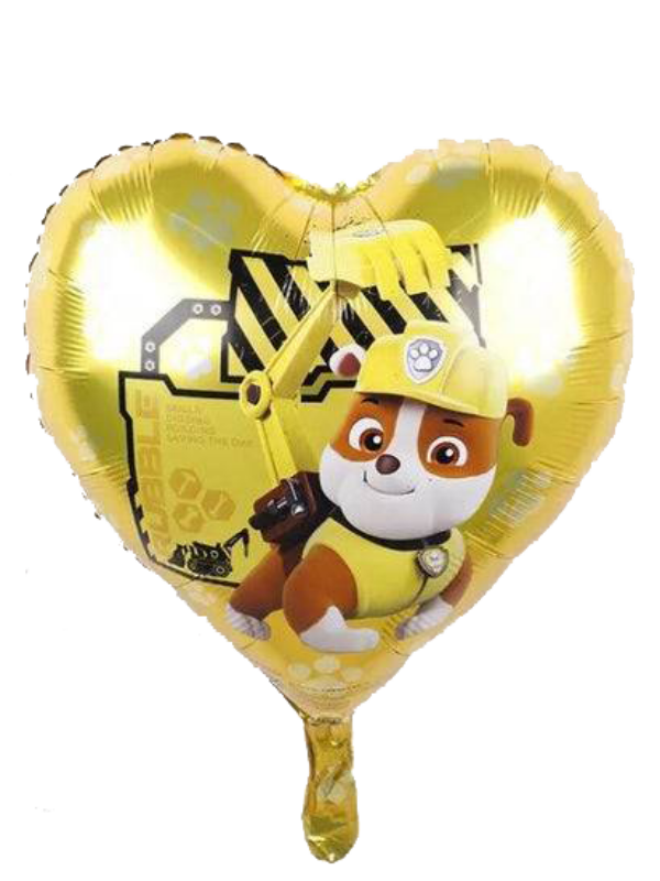 Balon-foliowy-Psi-Patrol serce żółte