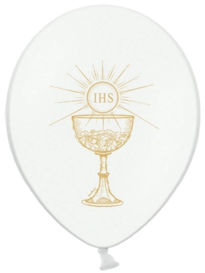 balon lateksowy I Komunia Święta kielich i Hostia