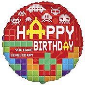 balon foliowy Happy Birthday Tetris
