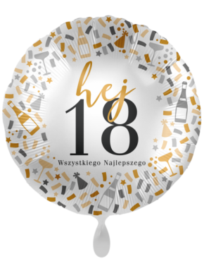 balon foliowy hej 18 Wszystkiego Najlepszego