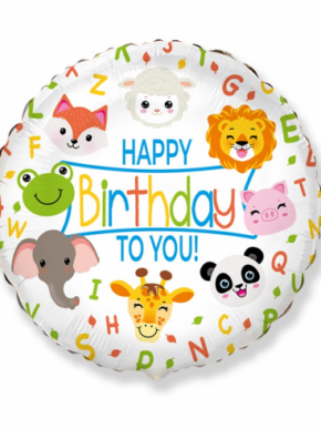 balon foliowy zwierzęta Happy Birthday to you!