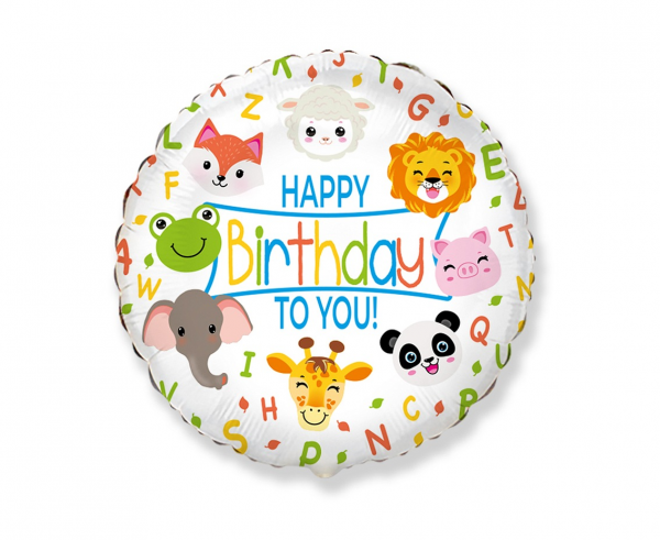 balon foliowy zwierzęta Happy Birthday to you!