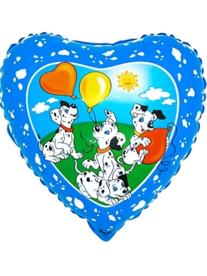 balon foliowy dalmatyńczyki niebieskie serce