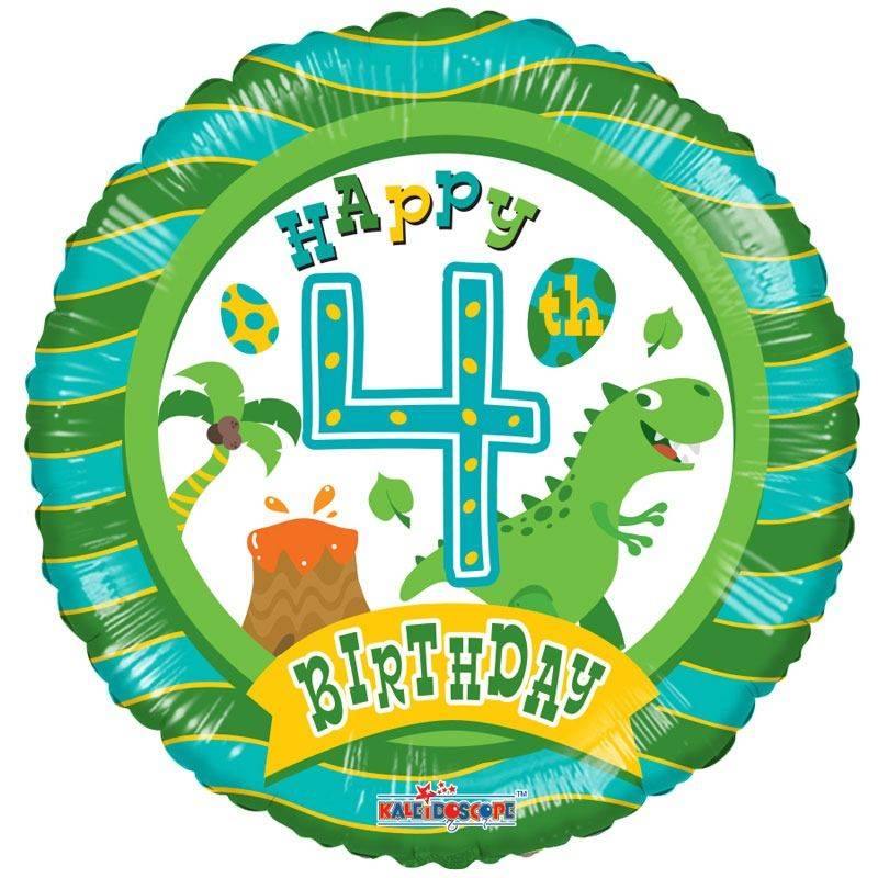 balon foliowy Happy 4 Birthday chłopiec