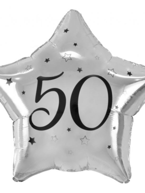 balon foliowy srebrna gwiazdka 50