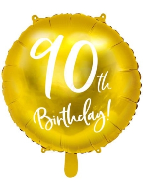 balon foliowy 90th Birthday złoty