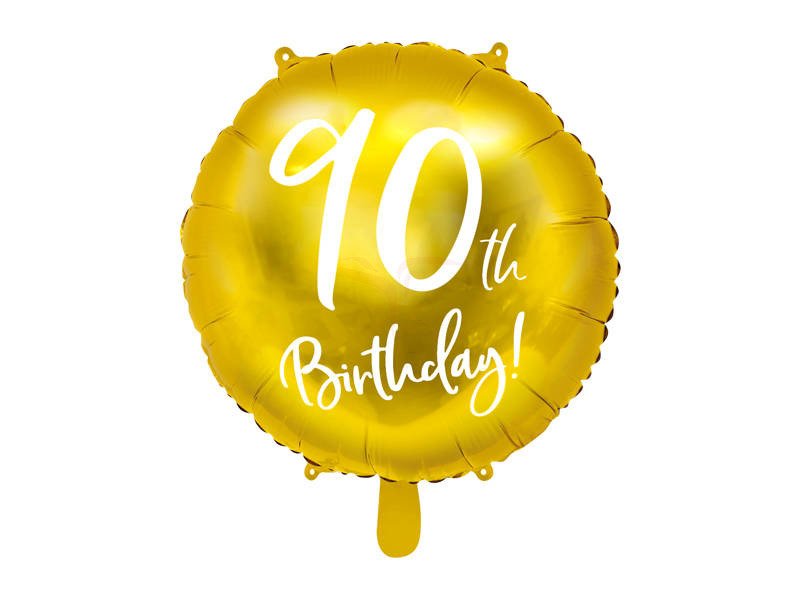 balon foliowy 90th Birthday złoty