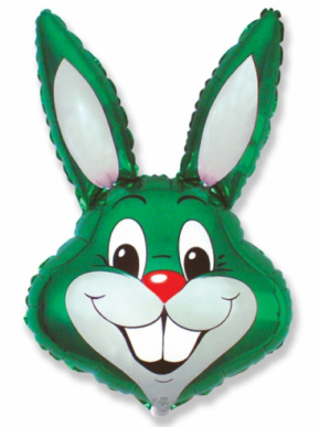 Balon foliowy królik głowa zielony