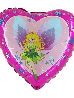 balon foliowy w kształcie serca z nadrukiem wróżki Cynki