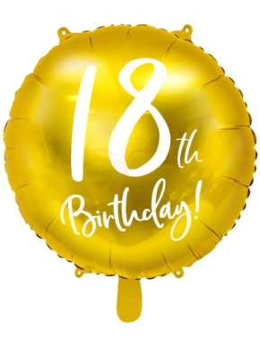 balon foliowy 18th Birthday złoty