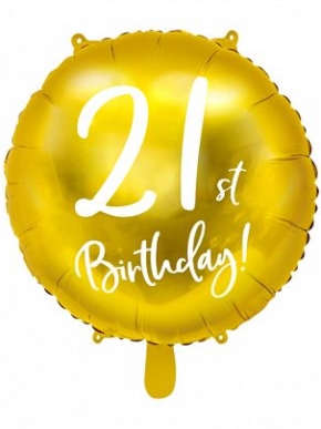 balon foliowy 21th Birthday złoty