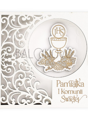 Pamiątka I Komunii Świętej drewniana