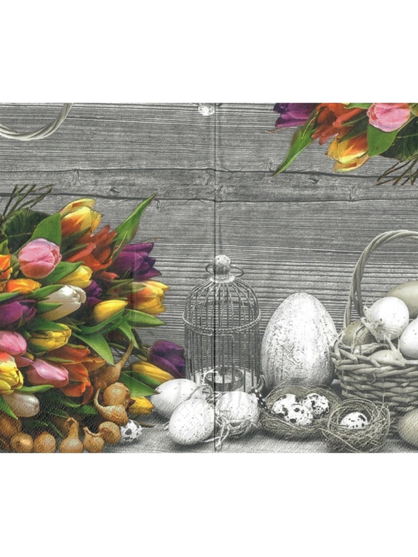 Serwetki pisanki i tulipany-