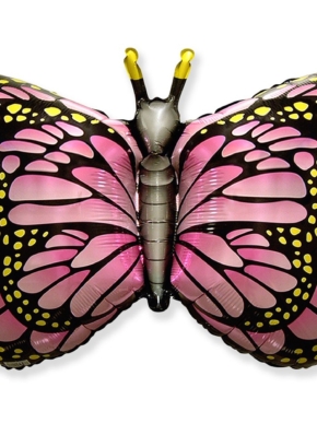 balon foliowy motyl czarno - różowy
