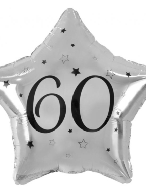 balon foliowy srebrna gwiazdka 60