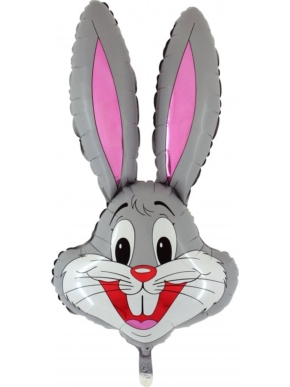 Balon foliowy królik głowa szary