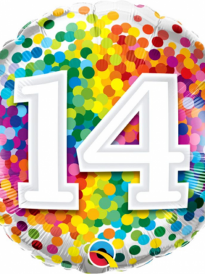 balon foliowy 14 kolorowe konfetti