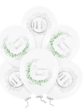 Balon 30 cm Pierwsza Komunia Święta i IHS