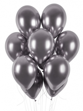 balon lateksowy Glossy grafitowy chromowy Stalowy