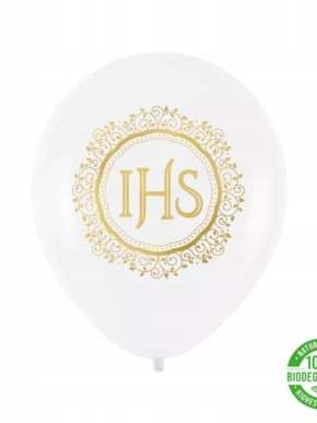 balon lateksowy z nadrukiem IHS pastelowy
