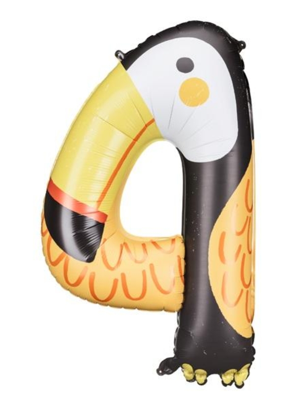 Balon foliowy cyfra 4 tukan